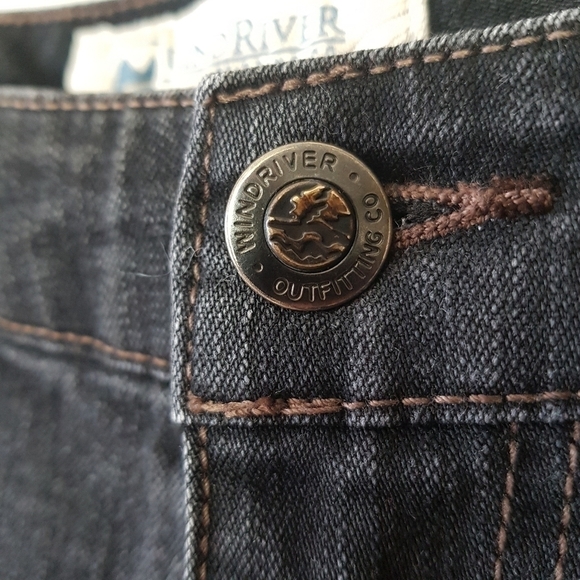 Windriver Black Tmax Fleece Lined Wide Straight Leg Jeans - Picture 7 of 15